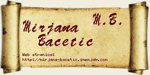 Mirjana Bacetić vizit kartica